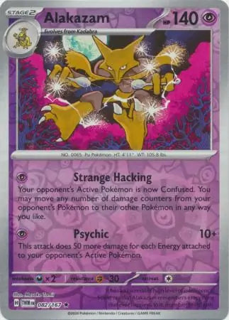 082/167 Alakazam Reverse Holo Twilight Masquerade Pokémon Card