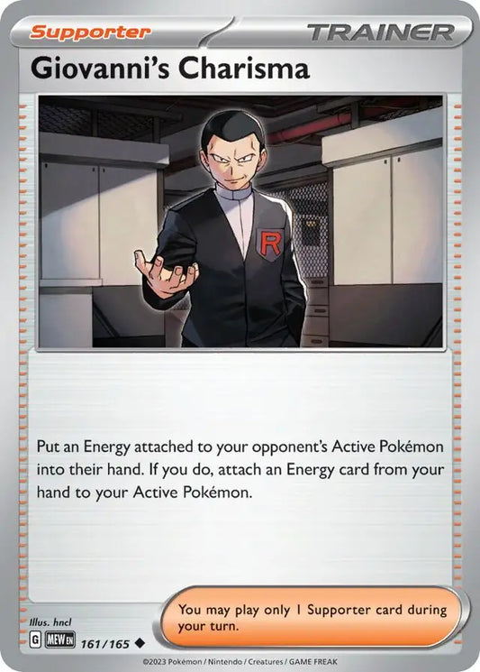 161/165 Giovanni's Charisma 151 Pokémon Card