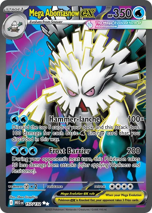 157/132 Mega Abomasnow ex Mega Evolution Pokémon Card