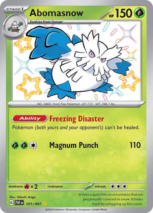 101/091 Abomasnow Paldean Fates Pokémon Card