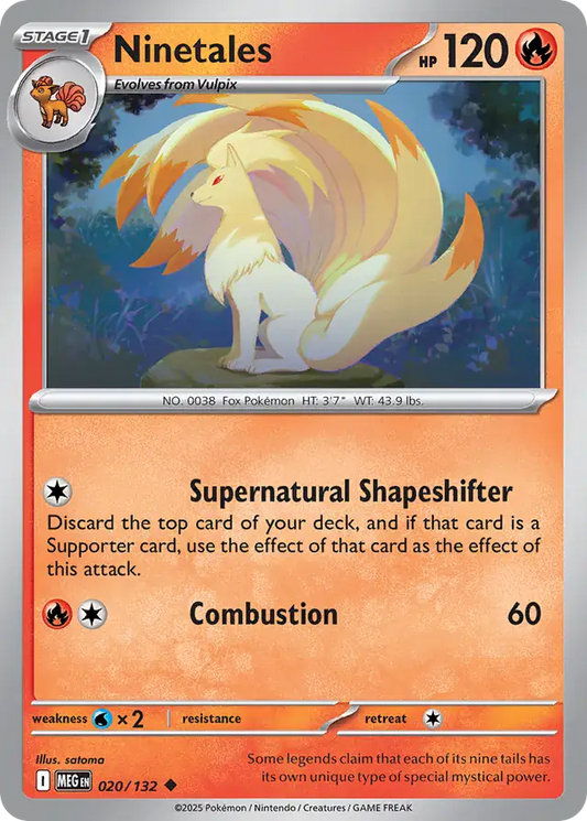 020/132 Ninetales Mega Evolution Pokémon Card