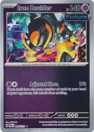 046/131 Iron Boulder Reverse Holo Prismatic Evolutions Pokémon Card