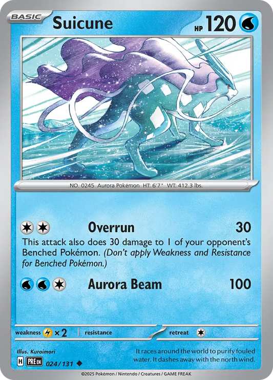 024/131 Suicune Prismatic Evolutions Pokémon Card