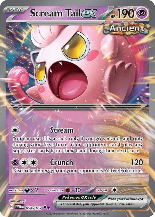 094/167 Scream Tail ex Twilight Masquerade Pokémon Card