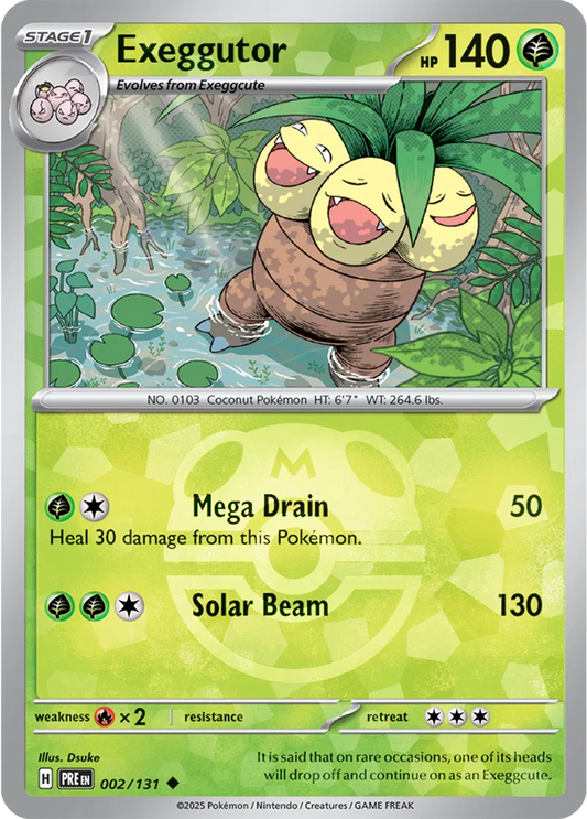 002/131 Exeggutor Master Ball Holo Prismatic Evolutions Pokémon Card