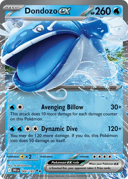 066/182 Dondozo ex Destined Rivals Pokémon Card