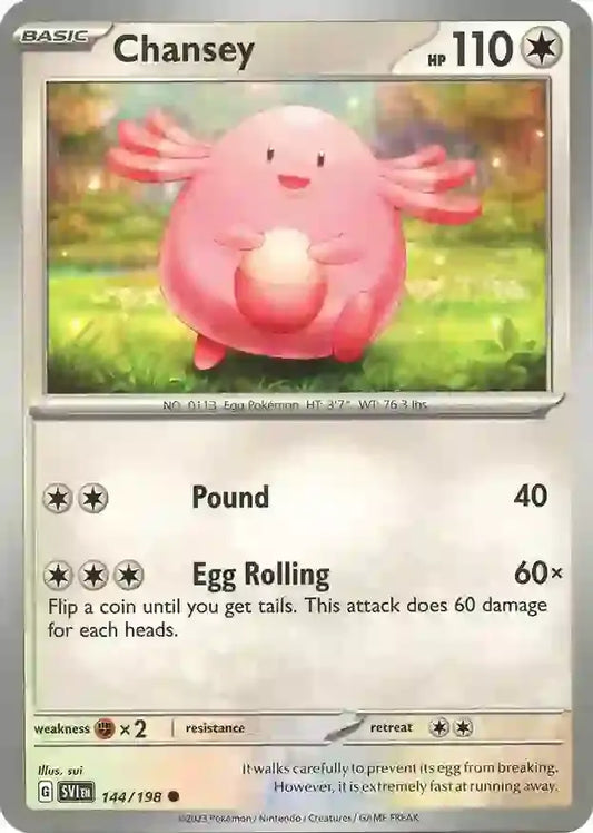 144/198 Chansey Scarlet & Violet Base Set Pokémon Card