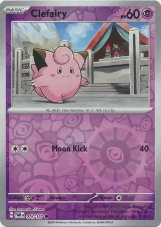 078/167 Clefairy Reverse Holo Twilight Masquerade Pokémon Card