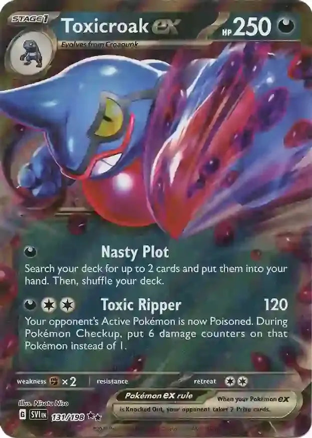 131/198 Toxicroak ex Scarlet & Violet Base Set Pokémon Card