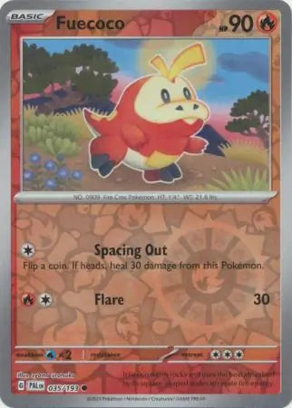 035/193 Fuecoco Reverse Holo Paldea Evolved Pokémon Card