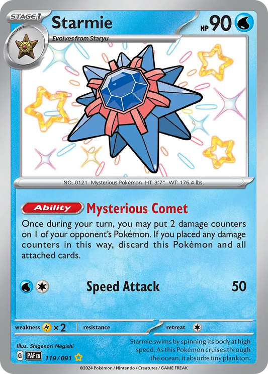 119/091 Starmie Paldean Fates Pokémon Card
