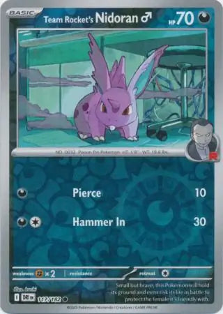117/182 Team Rocket's Nidoran Reverse Holo Destined Rivals Pokémon Card