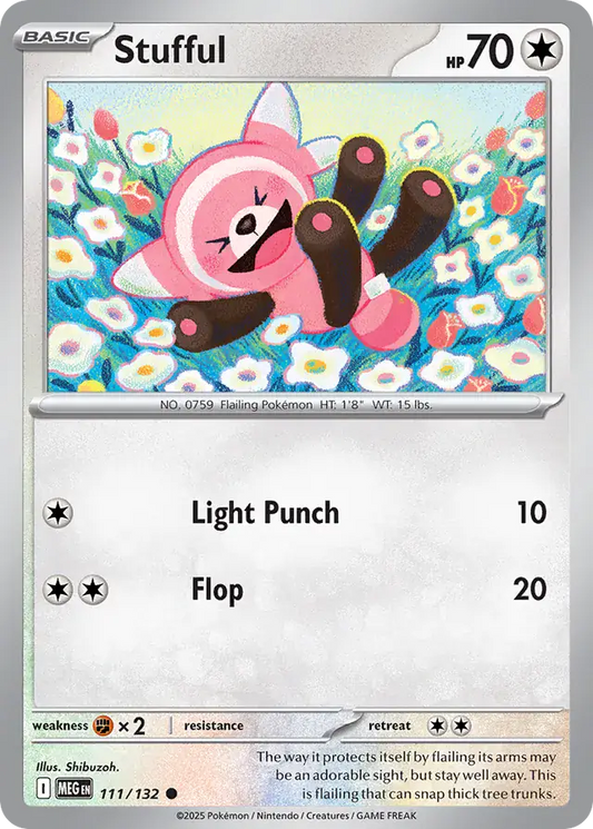 111/132 Stufful Mega Evolution Pokémon Card
