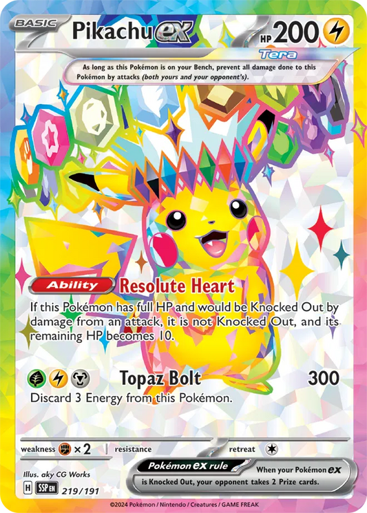 219/191 Pikachu ex Surging Sparks Pokémon Card