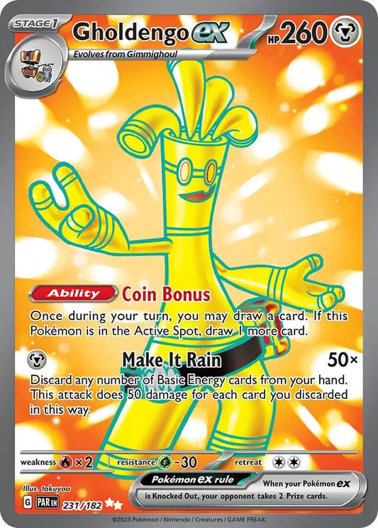 231/182 Gholdengo ex Paradox Rift Pokémon Card