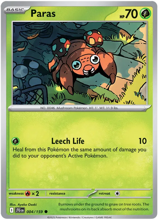 004/159 Paras Journey Together Pokémon Card