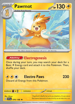 076/198 Pawmot Scarlet & Violet Base Set Pokémon Card
