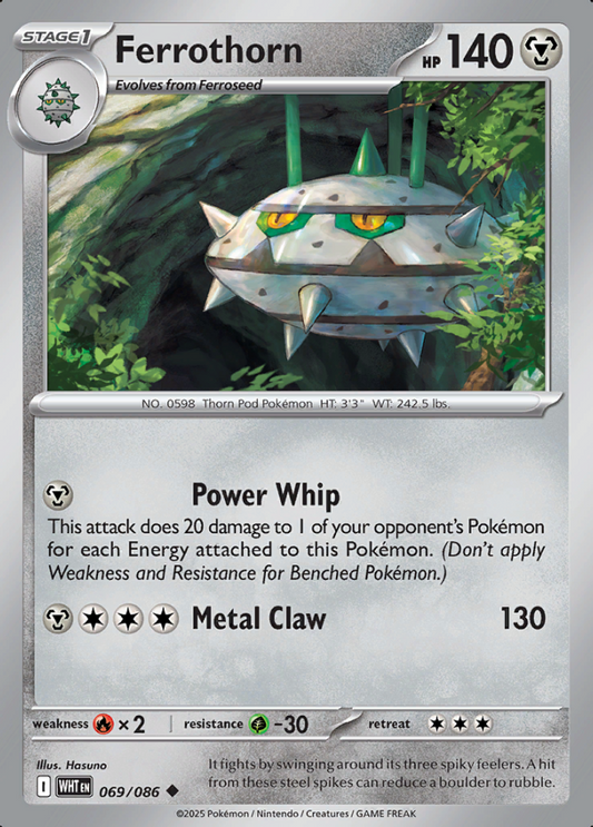 069/086 Ferrothorn White Flare Pokémon Card