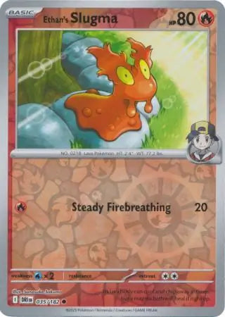 035/182 Ethan's Slugma Reverse Holo Destined Rivals Pokémon Card