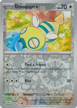 156/193 Dunsparce Reverse Holo Paldea Evolved Pokémon Card