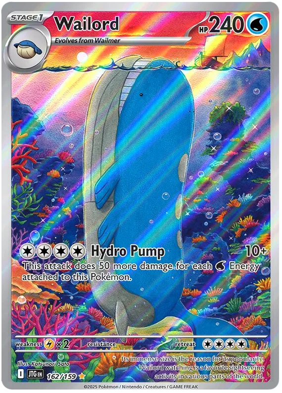 162/159 Wailord Journey Together Pokémon Card