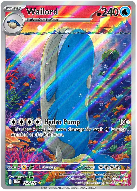 162/159 Wailord Journey Together Pokémon Card