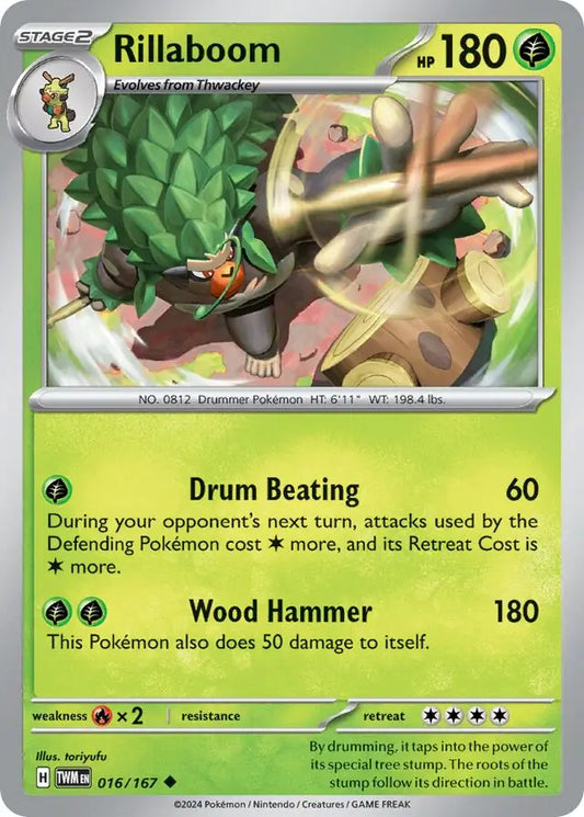 016/167 Rillaboom Twilight Masquerade Pokémon Card