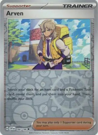 166/198 Arven Reverse Holo Scarlet & Violet Base Set Pokémon Card