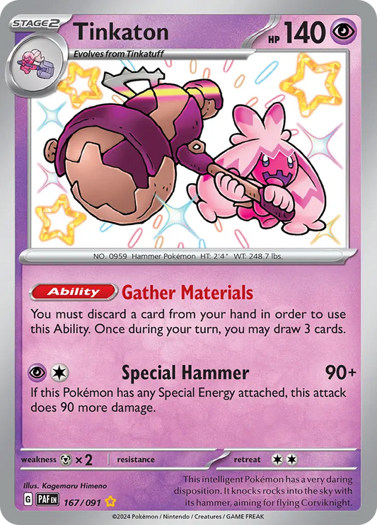 167/091 Tinkaton Paldean Fates Pokémon Card