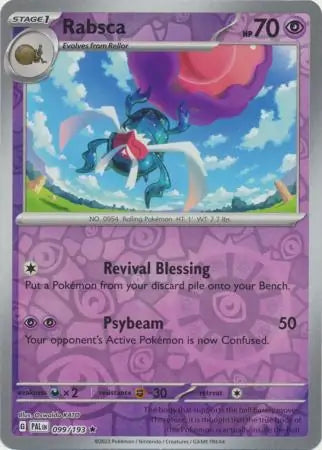 099/193 Rabsca Reverse Holo Paldea Evolved Pokémon Card