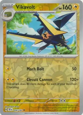 056/162 Vikavolt Reverse Holo Temporal Forces Pokémon Card