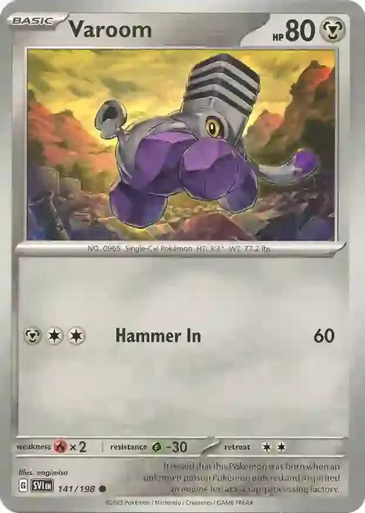 141/198 Varoom Scarlet & Violet Base Set Pokémon Card