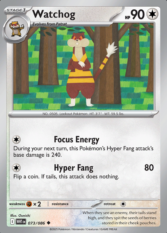 073/086 Watchog White Flare Pokémon Card