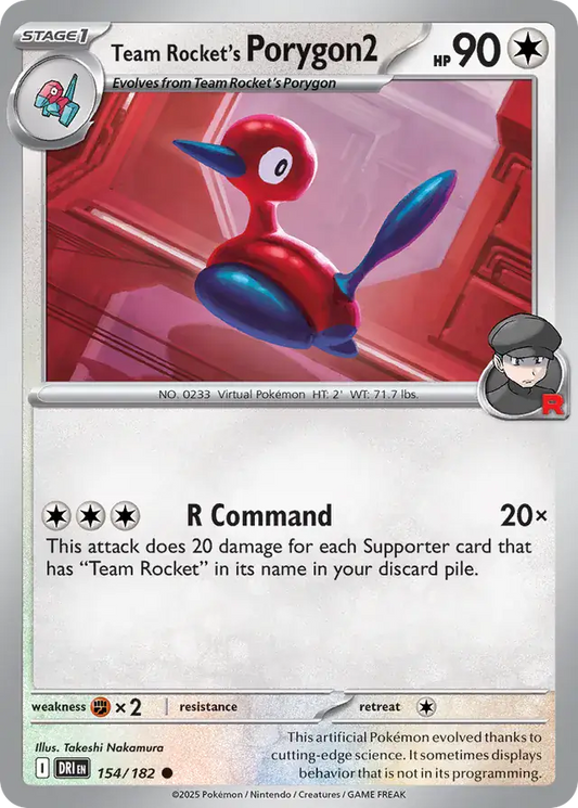 154/182 Team Rocket's Porygon2 Destined Rivals Pokémon Card