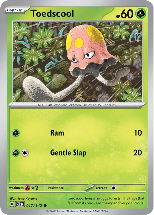 017/142 Toedscool Stellar Crown Pokémon Card