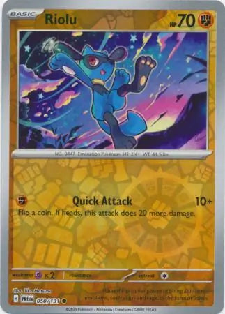 050/131 Riolu Reverse Holo Prismatic Evolutions Pokémon Card