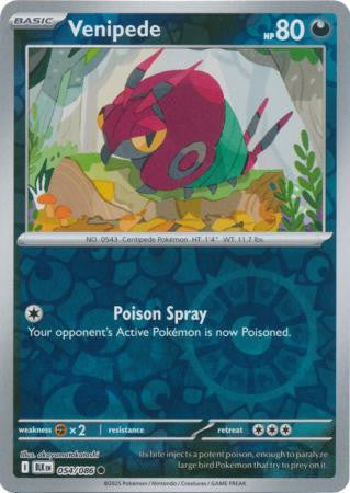 054/086 Venipede Reverse Holo Black Bolt Pokémon Card