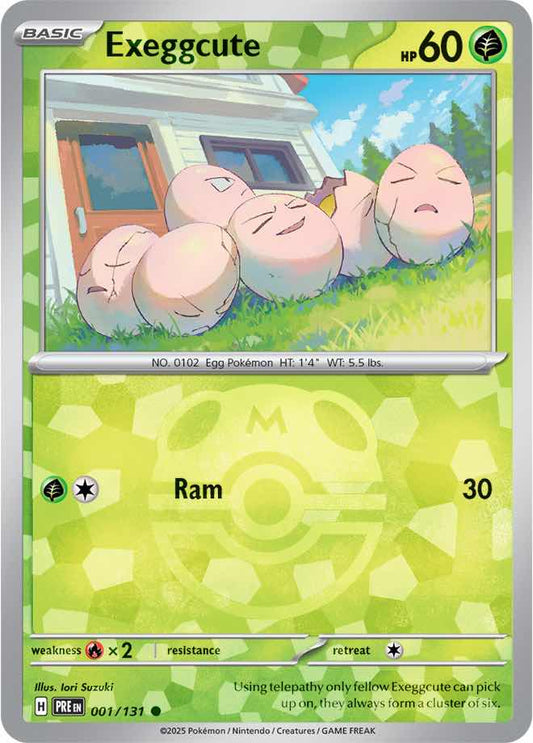 001/131 Exeggcute Master Ball Holo Prismatic Evolutions Pokémon Card