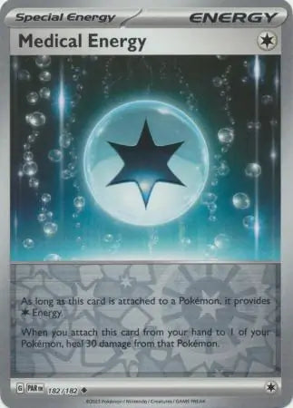 182/182 Medical Energy Reverse Holo Paradox Rift Pokémon Card