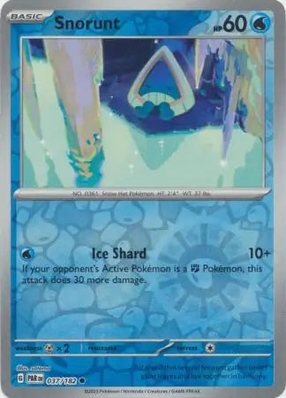 037/182 Snorunt Reverse Holo Paradox Rift Pokémon Card