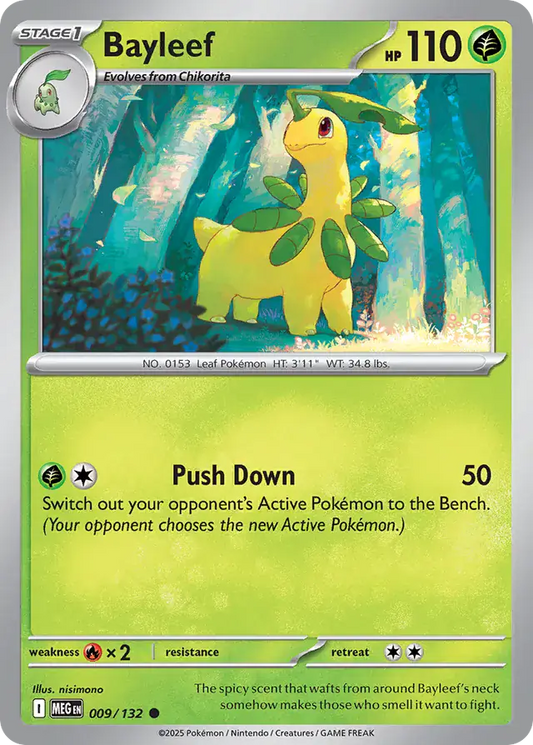 009/132 Bayleef Mega Evolution Pokémon Card
