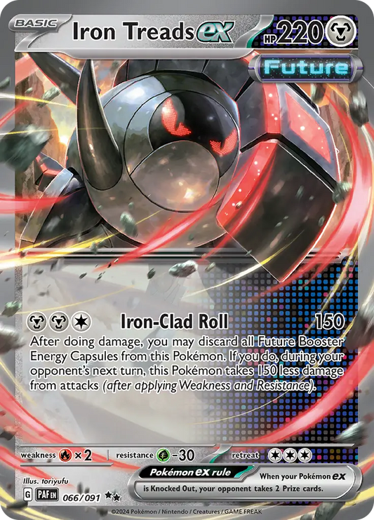 066/091 Iron Treads ex Paldean Fates Pokémon Card