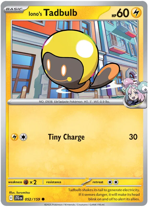052/159 Iono's Tadbulb Journey Together Pokémon Card