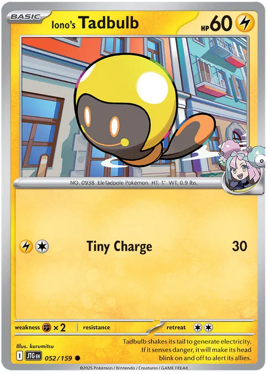 052/159 Iono's Tadbulb Journey Together Pokémon Card