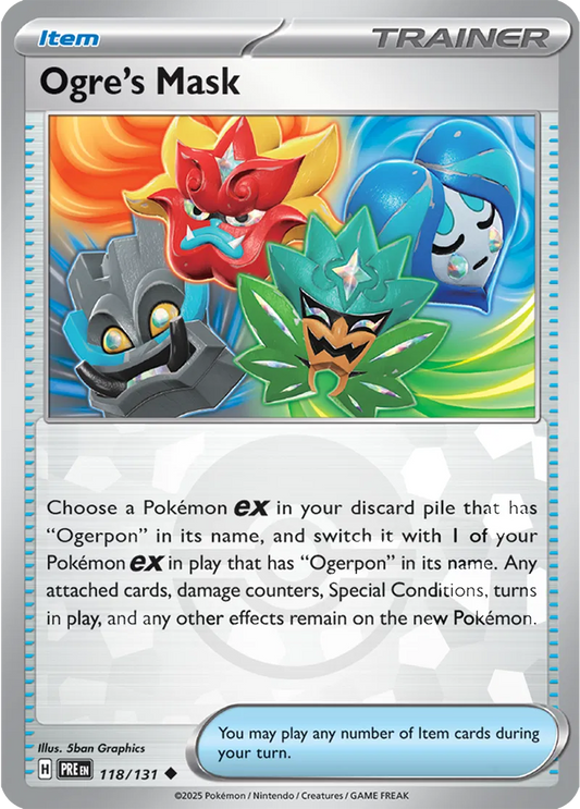 118/131 Ogre's Mask Poke Ball Holo Prismatic Evolutions Pokémon Card