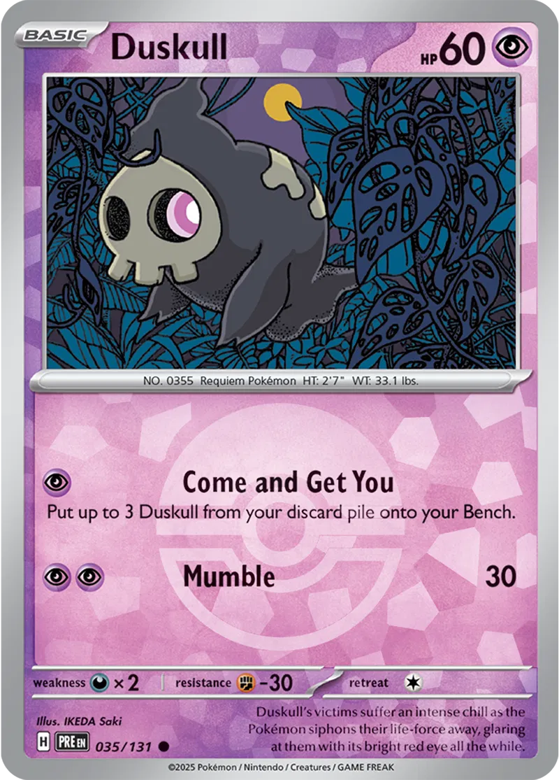 035/131 Duskull Poke Ball Holo Prismatic Evolutions Pokémon Card
