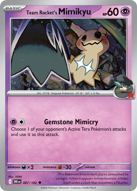 087/182 Team Rocket's Mimikyu Destined Rivals Pokémon Card