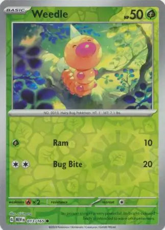 013/165 Weedle Reverse Holo 151 Pokémon Card