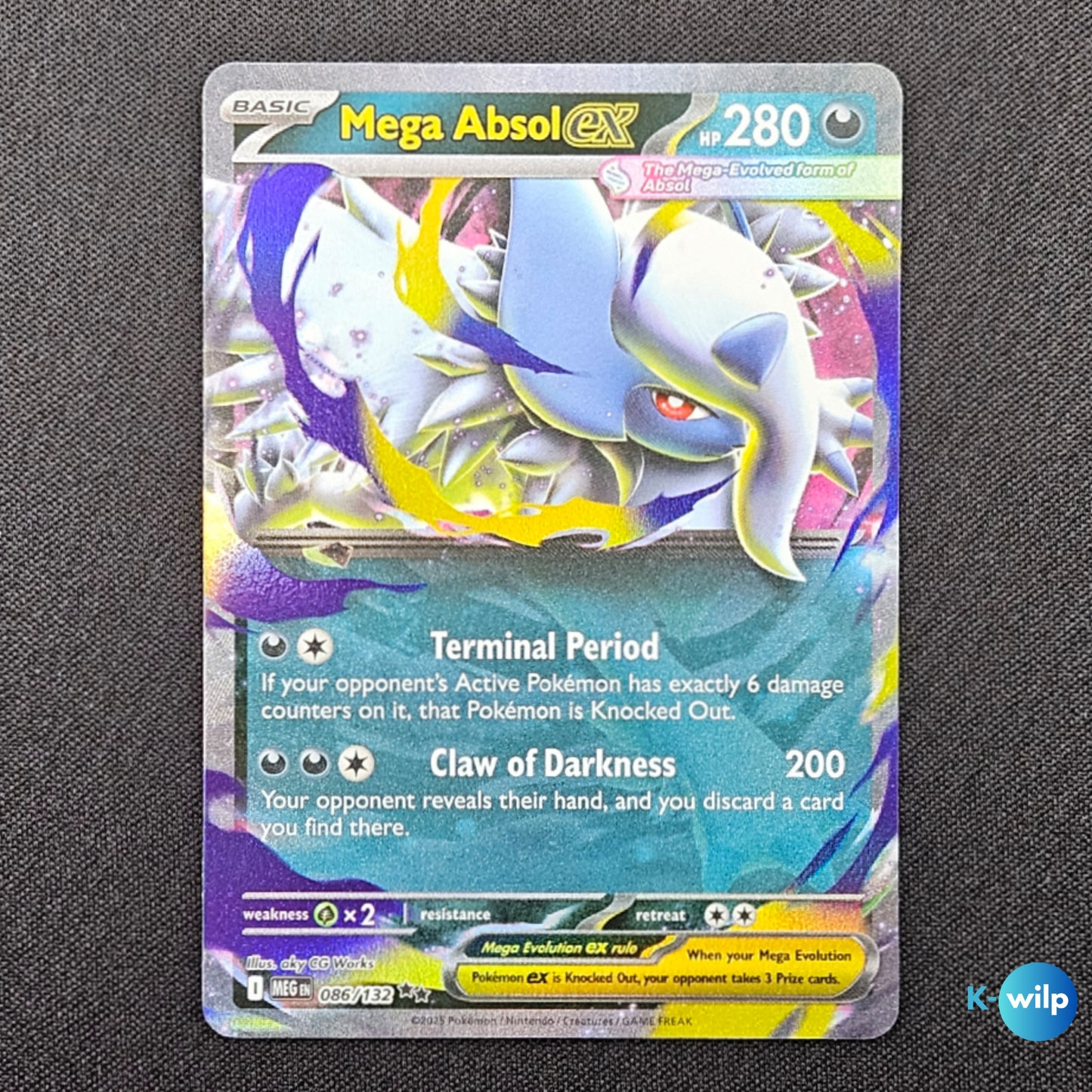 Mega Absol ex 086/132 Mega Evolution Holo Double Rare English Pokémon Trading Card
