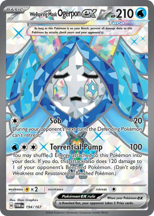 194/167 Wellspring Mask Ogerpon ex Twilight Masquerade Pokémon Card
